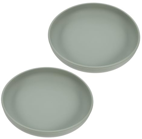 Healvian 2pièces Assiette Anti-déversement Silicone à Ventouse pour Personnes Handicapées Seniors et Adultes Compatible Lave-vaisselle