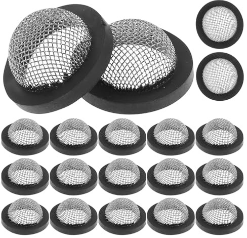 GLEAVI Lot de 20 Rondelles de Tuyau D'arrosage 3/4 Pouce avec Crépine en Acier Inoxydable 304, Joint D'étanchéité O-Ring Renforcé en Caoutchouc Épais, Filtres pour Machine à Laver