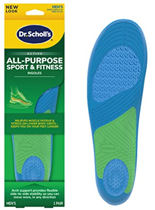 Dr. Scholl’s Sport Insoles - Superior Shock Absorption and Arch Support to Reduce Muscle Fatigue and Stress on Lower Body Joints for Men Size 8-14