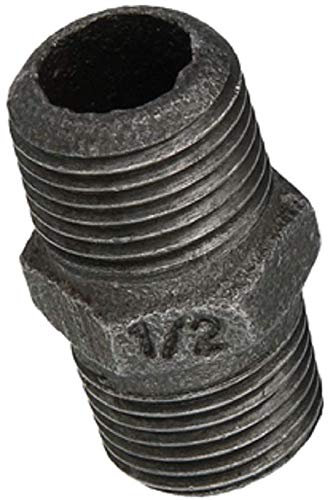 Temperguss Fitting schwarz Doppelnippel 1/2'' AG/AG