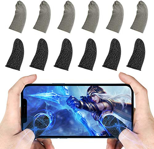 Newseego PUBG Mobile Game Finger Sleeve [12 Pack], Touch Screen Fingerhülse Ultradünn Atmungsaktiv Anti-Sweat Empfindliche Ziel- und Zieltasten für Überlebensregeln/Knives Out für Android & IOS