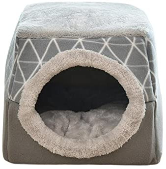 #N/A Cueva de para y Perros-Cama de 2 en de Gato/Cueva de Gato Cubierta, Camas Interiores para Perros y, Gris XL