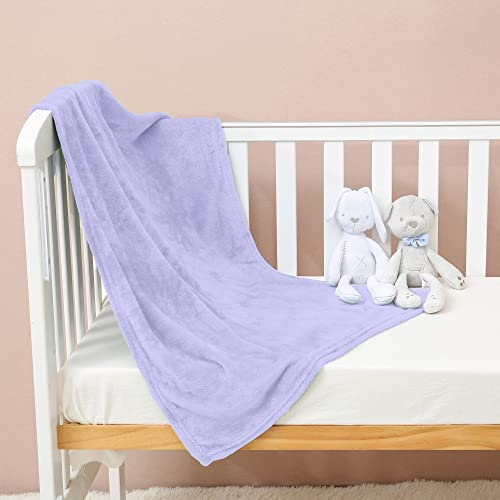 FARFALLAROSSA Kuscheldecke Baby 70 x 100 cm - Flauschig Super Weiche Fleecedecke - Oeko-TEX - Kuscheldecke Kinder Flieder