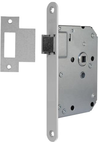 AXA Türschloss Innentür - Einsteckschloss - Für alle Drehrichtungen - Weiß Frontplatte - mit Schlüsselloch