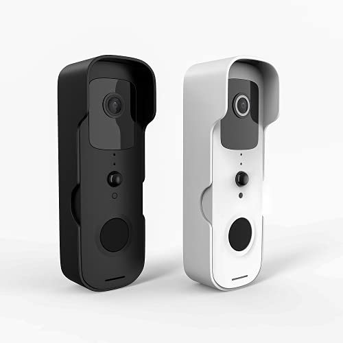 Netshire Smart Video Doorbell Wireless Alarm System (TUYA powered). 1080P Resolution HD, Waterproof, 2-Way Audio for Iphone and Android with Wireless Plug-in Chime (Black)