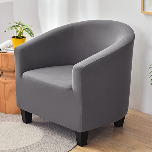 FANSU Sesselschoner Sesselbezug Sofabezug, Einfarbig Tub Chairs Sesselhussen mit Armlehne, Sesselüberwurf für Clubsessel Loungesessel Cocktailsessel (grau)