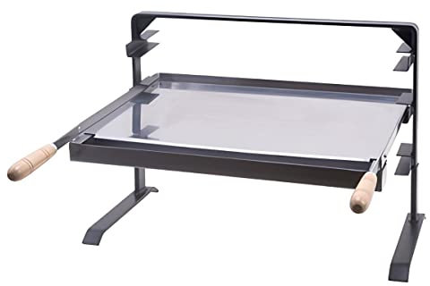 PEGANE Support Barbecue avec Grille et récupérateur de Graisse en INOX Coloris Gris - 50 x 41 x 42 cm