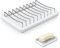 Linkidea Porte-savon double couche en céramique et acier inoxydable, auto-drainant, pour salle de bain et douche