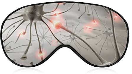 Augenmaske Bequeme und superweiche Schlafmaske mit Gummiband für Nickerchen Reisen Trockenes Auge, Schlafaugenmaske Augenabdeckung Neuron Poster Augenabdeckung