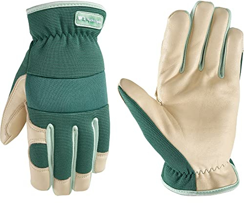 Wells Lamont Women's Work Gloves, Water-Resistant HydraHyde Gardening Gloves, Green, Medium (3249M)