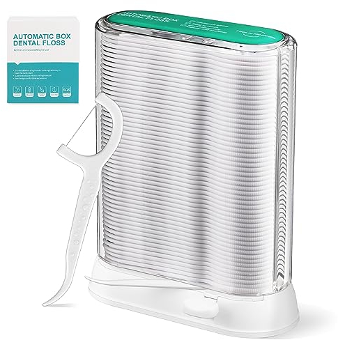 Filo Interdentale 100 pcs, Bastoncini Filo Interdentale con Dispenser di Filo Interdentale Portatile, Floss Picks Pulire Denti Cura Dentistica per Tutta Famiglia