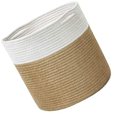 Levemolo Panier Tissé pour Fleurs Et Rangement Panier Écologique Corde Coton Multiusage pour Plantes Jouets Et Vêtements Design Simple Et Pratique