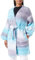 ebeeza Women's Damen Lange Strickjacke mit Ballonärmeln und Farbverlauf Blau Mehrfarbig Größe M/L Strickmantel, Medium