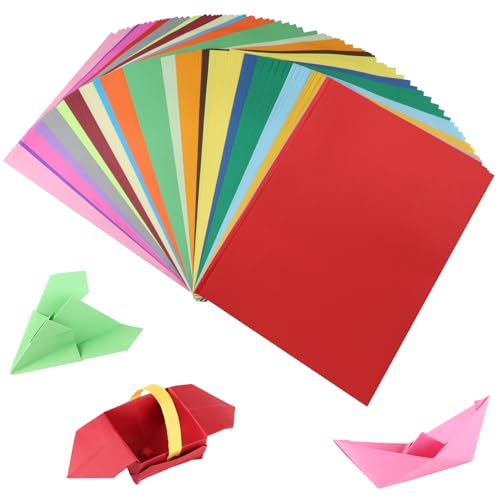 Yoosso 200 Blatt Buntes Papier A4, Origami Papier Bastelpapier 80 g/m² Doppelseitiges Origami Faltpapier Buntpapier Bastelpapier Set für DIY Bastelprojekte Basteln(20 Farben)