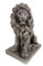 formano LÖWE AUF SOCKEL - Antik-Silber - Majestätische Dekofigur - 53x35x26 cm Polyresin