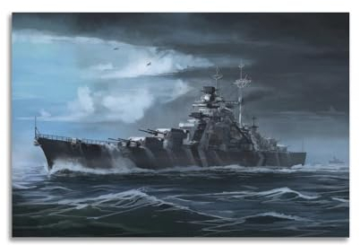 NIZIEE Vintage Kriegsschiff Poster Weltkrieg Bismarck Schiff Vintage Kriegsschiff Poster Weltkrieg Zweiten Bismarck Schiff Dekorative Malerei Leinwand Poster 60 x 90 cm