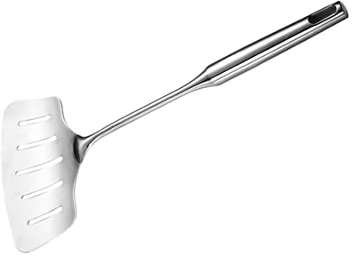 Warmhm Edelstahl Küchenutensilien Fischspatel Mit Schlitz Für Bratfischwender Und Pizzaschaufel Leicht Zu Reinigen Wenden Von Fischfilets Und Steaks