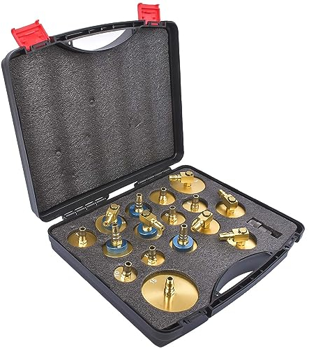 Bisenya 17PCS KFZ Bremsenentlüftungsgerät Adapter Set - Bremsenentlüfter Adapter KFZ, Bremsflüssigkeitsadapter Bremssystem Entlüftungswerkzeugsatz für Alle Fahrzeuge