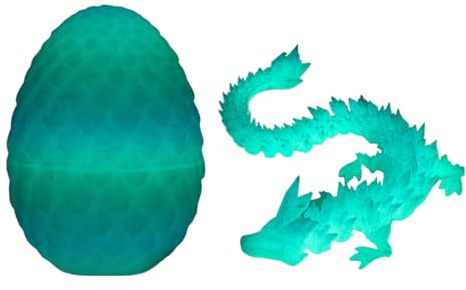 leryveo Gedrucktes Drachenei mit Drache | Drache im Ei Figuren Spielzeug | Drache mit Drachenei im Fidget Toy | Gelenkfinger-Kristalldrachen-Ei-Set Überraschungs Geschenk für Kinder und Erwachsene