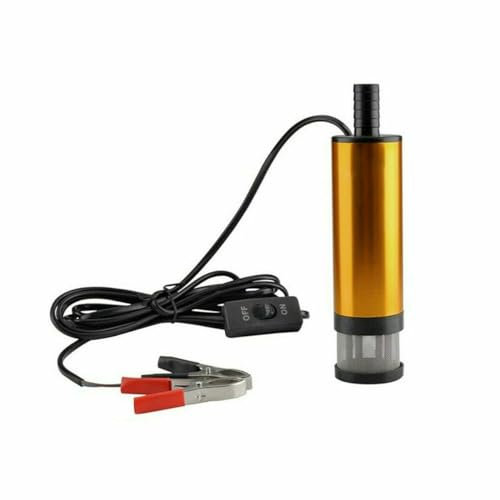 MAIL MORE fuel transfer pump 12v with hose diesel oil filter 12 volt fuel transfer pump oil transfer pump diesel transfer pump liquid transfer pump electric universal portable electric pump GOLD