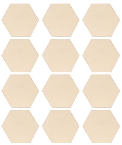 Hexagon Holz 25 Stück 9cm, Sechseckige Holzformen für Selbstgemacht | Unbehandelte Holzstücke, als Namensschilder und Dekoration für Hochzeit, 1 Beutel