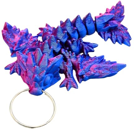 KEYSPACE Porte-clés dragon imprimé en 3D - Pendentif mobile - Impression 3D - Dragon 3D, lilas, taille unique