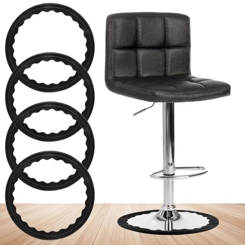 ZEVOFIUR 4-Pack Bar Chair Protective Rings for 14.5-inch to 16.5-inch Round Base, Non-Slip Silicone Chair Leg Floor Protectors, Non-Slip, Scratch-Free, Noise-Free, Padded Underlay for Wood Floors