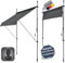 DELUKE® Klemmmarkise 400cm breit - mit Handkurbel | Balkonmarkise ohne Bohren, Sonnenschutz UV-beständig, Sonnenmarkise höhenverstellbar, Markise mit Gestell | 400x120x200-300cm Anthrazit
