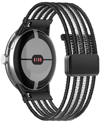 Sports Armband Kompatibel mit Google Pixel Watch 2/Pixel Watch Armband, Elastisch Nylon Verstellbares Magnetisch Armbänder Atmungsaktiv Ausgehöhlt Ersatzband für Google Pixel Watch 2/Pixel Watch (A)