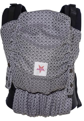 KOKADI Babytrage Flip Heart2Heart Stone (Unisize) – Ergonomisch & sicher, handgefertigt aus 100% Bio-Baumwolle – Ab Geburt bis 15 kg, einfach anzulegen, ideal für den täglichen Gebrauch – Grau