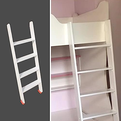 Escalera para litera Doble de Madera Maciza, Escalera de Subida con Almohadillas de Goma Antideslizantes, Escalera para litera para Dormitorio y Cama Alta, Escalera Recta de 49/59 de Alto