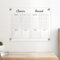 Pahdecor Planificateur familial en acrylique, tableau de corvée personnalisé pour enfants, calendrier mural horizontal transparent, tableau mural effaçable à sec, planificateur mensuel et hebdomadaire