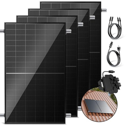 Solakon 2000W Balkonkraftwerk komplett Steckdose - Inklusive Halterung - Balkonkraftwerk 2000 Watt neuester Wechselrichter 800W - Solaranlage Komplettset mit 4x500W Solarpanel mit 10m Kabel