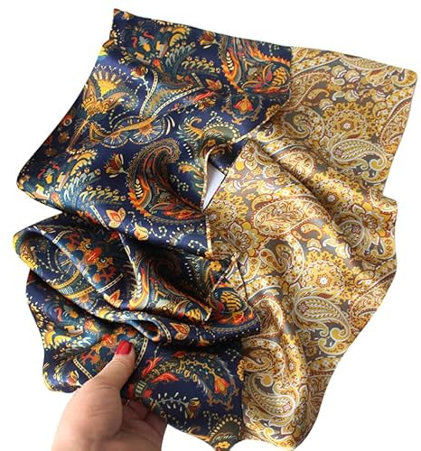 WELROG 100% Silk Scarf for Women 150 * 16cm