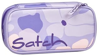 satch Schlamperbox extra groß inkl. Trennfach Reißverschlussfach Stiftehalter Geodreieck Sichtfenster für Stundenplan Lilac Blossom - Lila