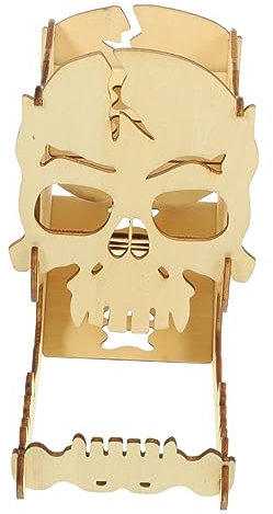 BESTonZON Würfel Spiel Tablett Holz Würfel Dispenser Prop Schädel Würfel Roller Tragbare