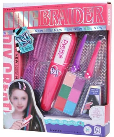 LTFIOON Juguete para Colorear el Cabello, 6 Colores Tiza Temporal de Colores para Niños, Polvo Para TeñIr El Cabello, Juguetes para Niños a Partir de 4 Años para Niñas, Cumpleaños