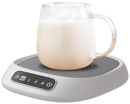 Schneller Tassenwärmer, 3 Temperatureinstellungen & 8 Timer, Kaffeetassenwärmer, Teller für Schreibtisch, automatische Abschaltung, Tasse beheizter Untersetzer für Zuhause, Büro, Kaffee, Tee, Milch