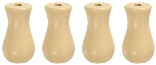 QUARKZMAN 4Stk Kordelknöpfe 32mm Vorhangquasten Holz Kordelquaste Ziehende Quaste Endanhänger Für Jalousien Rollos Vorhänge Holzfarbe