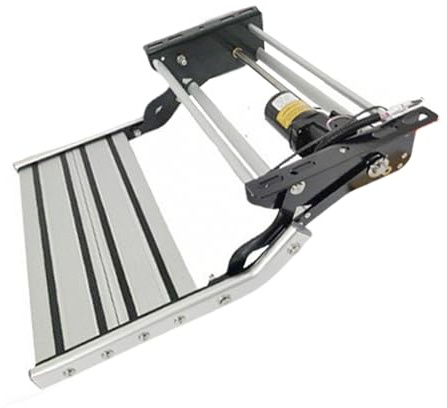 WTJDCCY Wohnwagen Trittstufe Elektrisch, Klappbare Aluminium Einzelstufe mit LED Lichtleiste, 150 kg Tragkraft, rutschfeste Trittstufe Wohnmobil für Wohnmobile und Wohnwagen