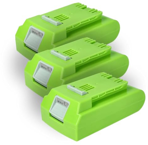 vhbw 3X Akku kompatibel mit Greenworks G24PS20K2, G24PS20, G24PH51, G24 Sweeper Werkzeug (2000 mAh, Li-Ion, 24 V)