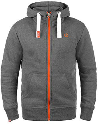 Solid SDBenn High Neck Herren Zip-Hoodie Sweatjacke Kapuzenjacke Hoodie mit Kapuze Reißverschluss Kängurutasche Baumwollmischung Regular fit, Größe:M, Farbe:Grey Melange (8236)