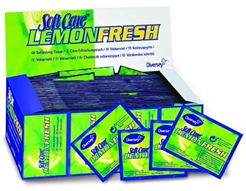 Diversey 7516226 Soft Care Lemon Fresh Händehygienetücher, Erfrischungstücher zum Hände reinigen