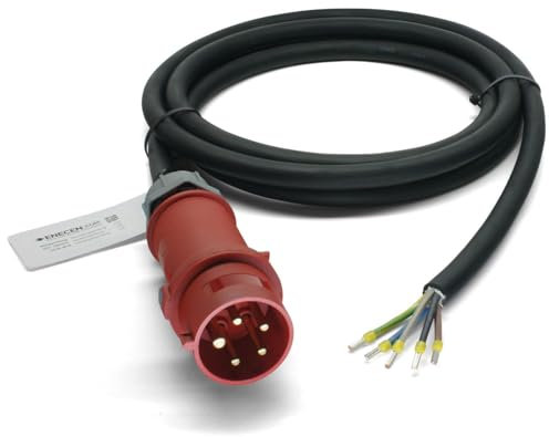 ENECEN 1532603 CEE-Anschlusskabel 400V/32A IP44 Gummi H07RN-F 5x6 mm² mit Stecker/freies Ende 5-polig 3m
