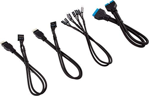 Corsair 30 cm Black Premium Braided Sleeved Front Panel Extension Kit
