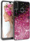 EAZY CASE Hülle kompatibel mit Huawei Y7 / Y7 Prime (2019) Schutzhülle mit Flüssig-Glitzer, Handyhülle, Schutzhülle, Back Cover mit Glitter Flüssigkeit, TPU/Silikon, Transparent/Durchsichtig, Pink