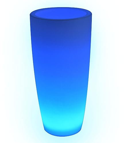 Lampada Vaso Luminoso da Giardino Cypress a LED In resina anti-ingiallimento - Luce RGB multicolore con Telecomando - Led IP67 | Trasformatore IP20 da 1,1 mt - kg 5,2
