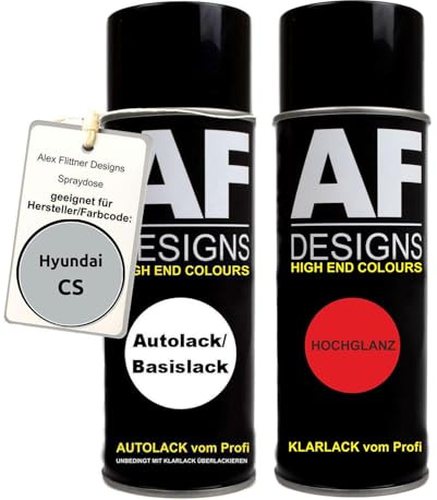 Alex Flittner Designs Spraydose für Hyundai CS Clean Silver Metallic | Spraydosen Set geeignet Für HYUNDAI