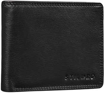 STILORD 'Kirk' Ledergeldbörse Männer RFID Portemonnaie Herren Brieftasche mit vielen Kartenfächern und Ausweisfach Slim Wallet Vintage Leder, Farbe:schwarz