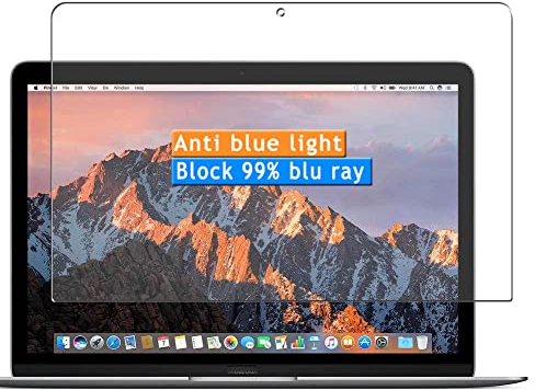 Vaxson 2-Pack Anti Luce Blu Pellicola Protettiva, compatibile con Apple MacBook 12 2017, Screen Protector Film [Non Vetro Temperato] Nuovo